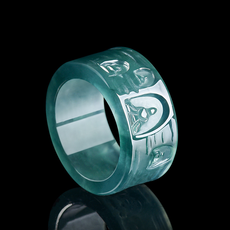 Rings - Natural Burmese Jadeite Buddha Ring Luxury