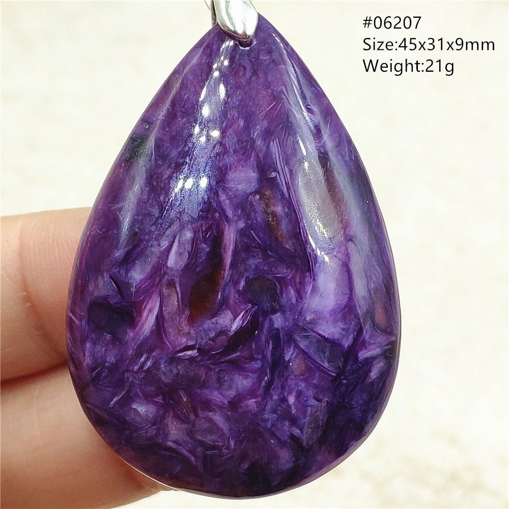 Natural Purple Charoite Water  - 925 Sterling Silver Chain Necklace Men review and price
