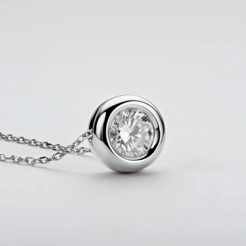 1ct 2ct 3ct D VVS1 Bezel Moiss - 925 Sterling Silver Chain Necklace Men review and price