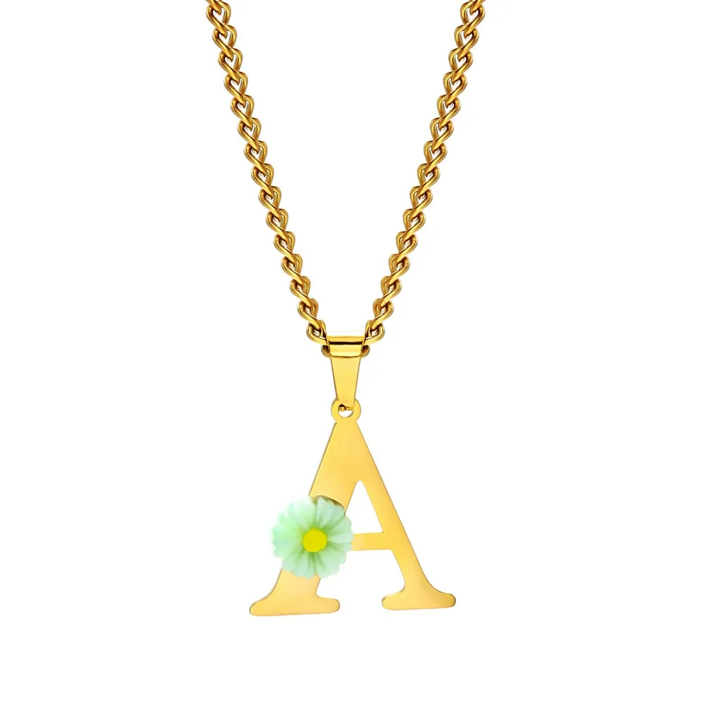 Personalized Daisy Initial Let - Initial Letter Necklace 18K Gold review and price
