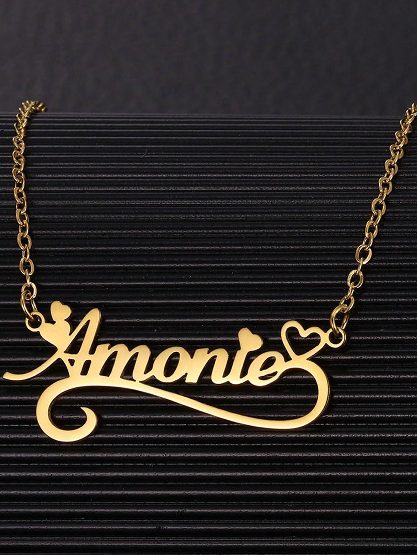 Custom Name Hollow Heart Neckl - Custom Name Necklace Stainless Steel review and price