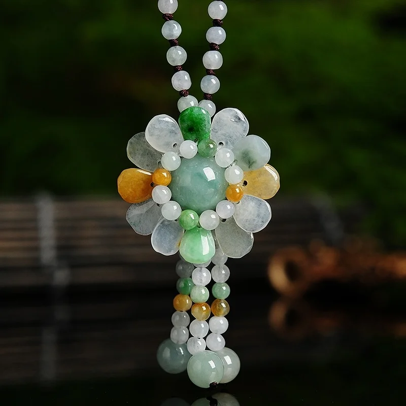Certified Burmese Jade Sunflow - Necklaces review and price
