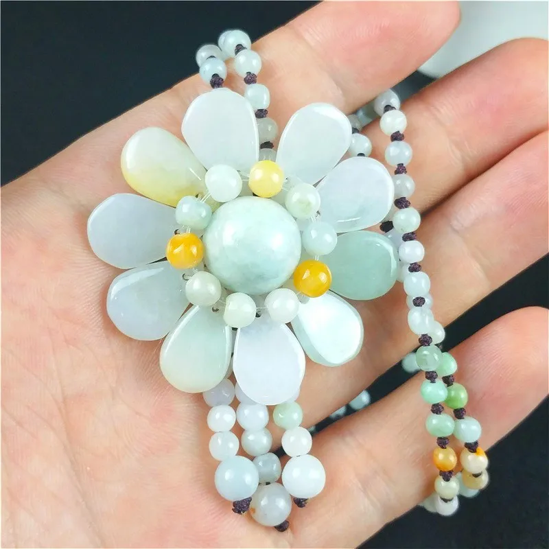 Certified Burmese Jade Sunflow - Necklaces review and price