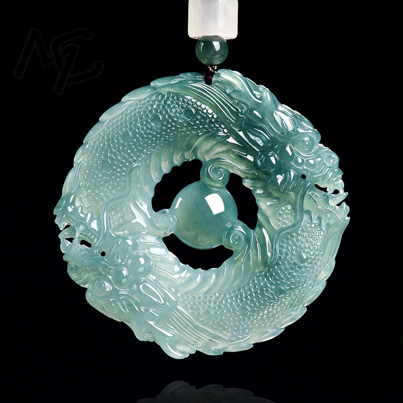 Natural Real Emerald Blue Wate - Necklaces review and price