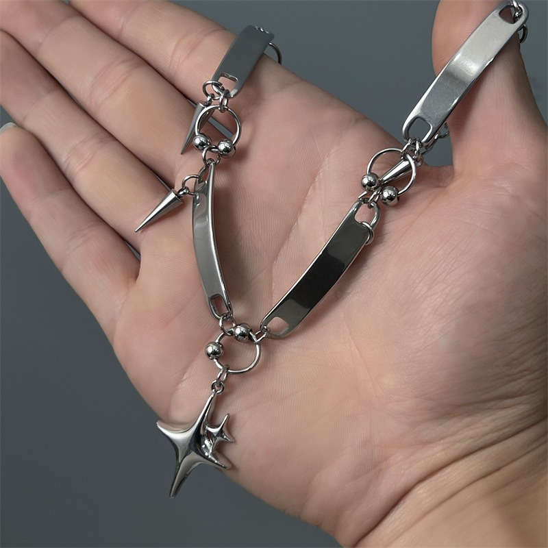 Hiphop Stainless Steel Punk St - Goth Punk Spike Choker review and price
