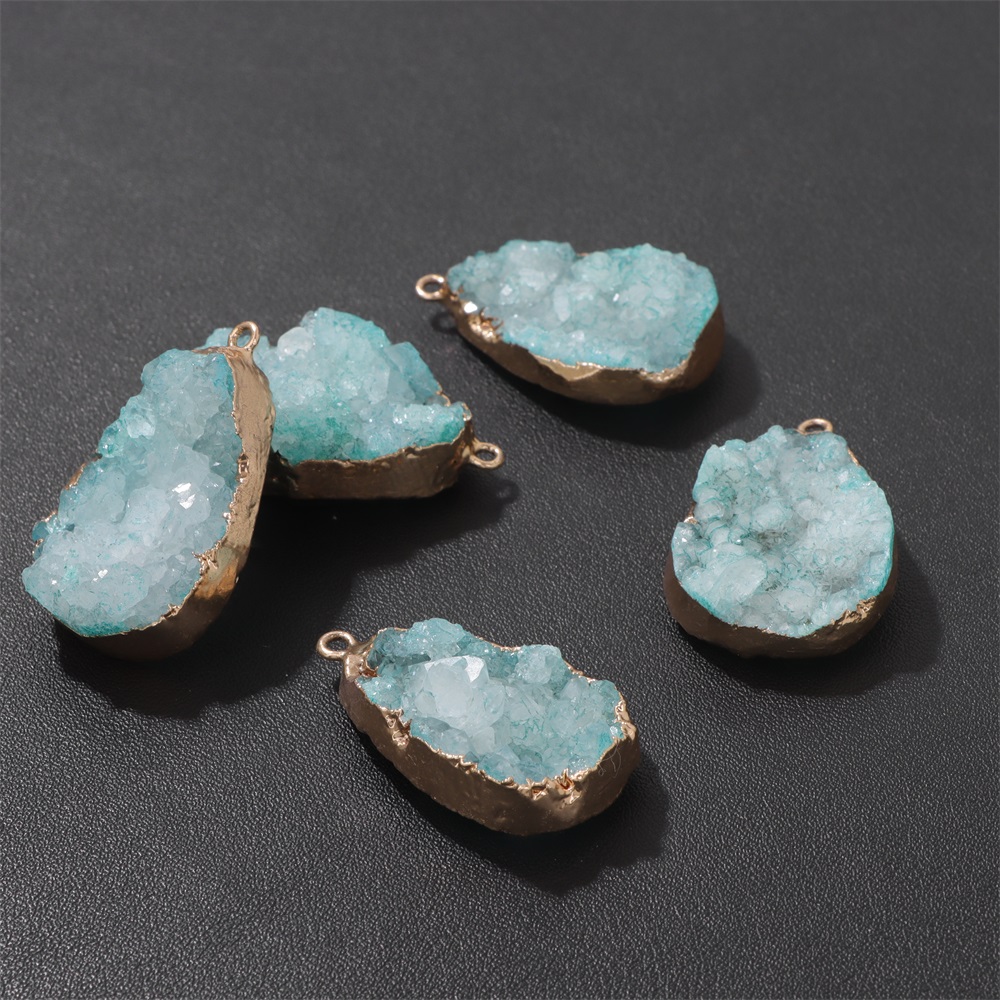 1PC Natural Agate Geode Pendan - Crystal Pendant Necklace Natural Stone review and price