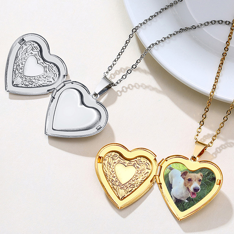 Personalized Locket Necklace C - Heart Locket Necklace Photo review and price