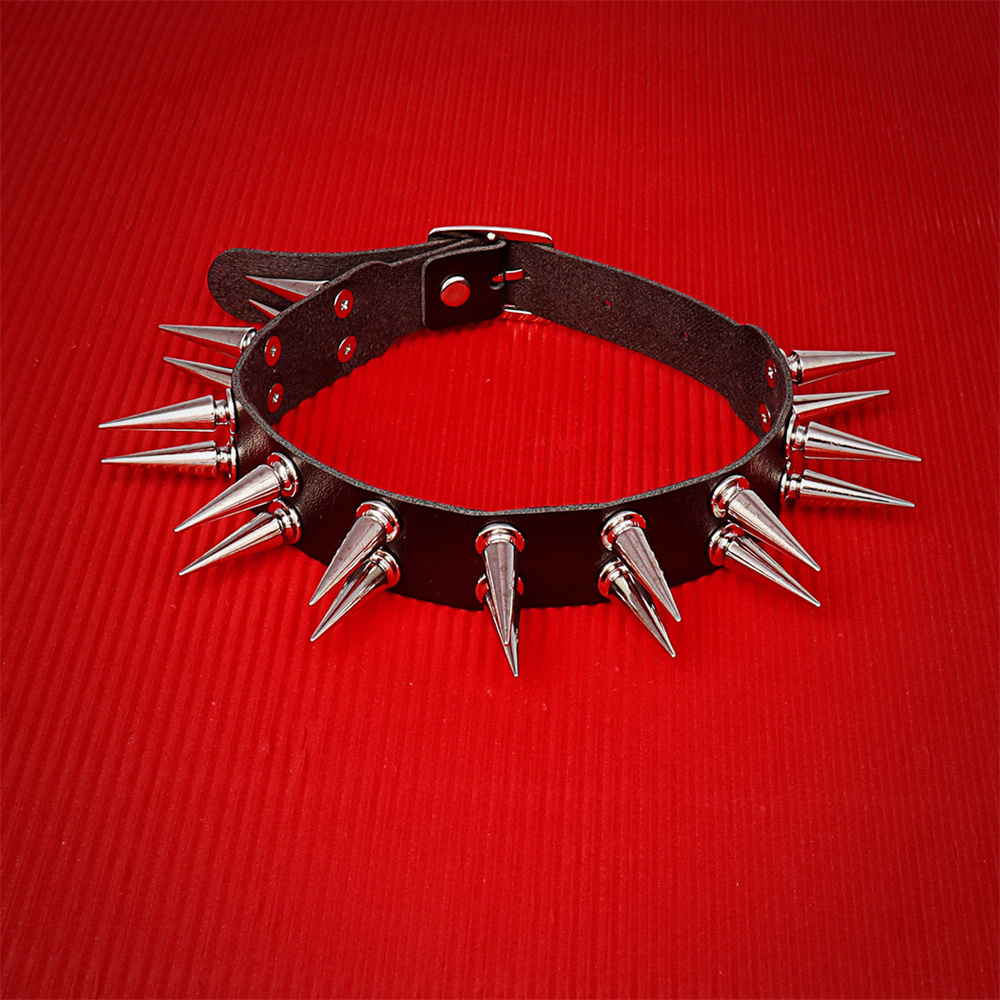 Long Spiked Choker Collar For  - Goth Punk Spike Choker review and price