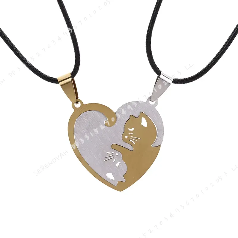 1 Pair Creative Cute Stainless - Magnetic Couple Matching Necklaces review and price