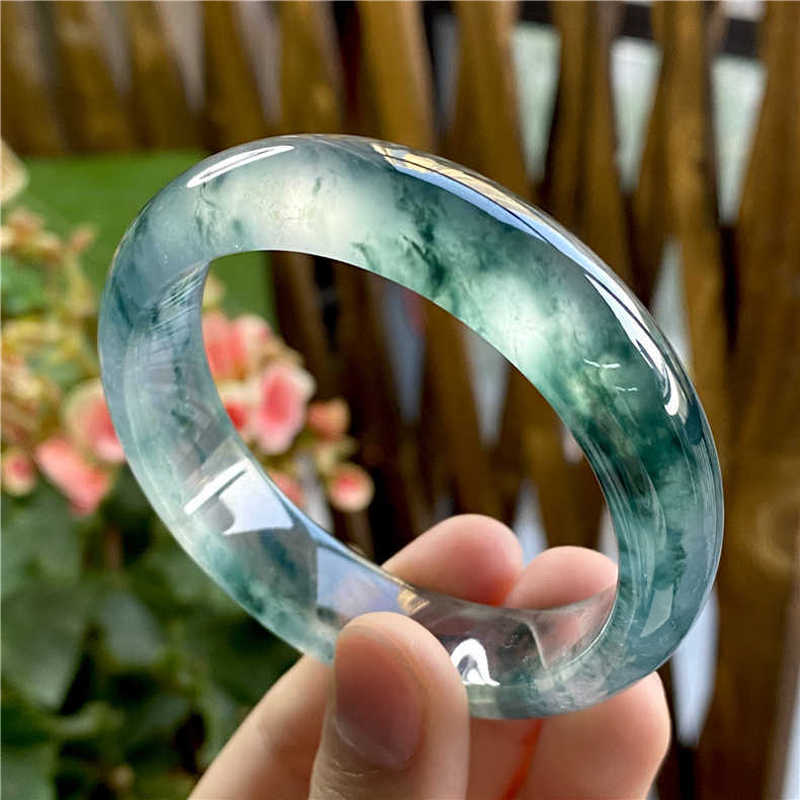 Ice-type jadeite with flower p - Bracelets review and price