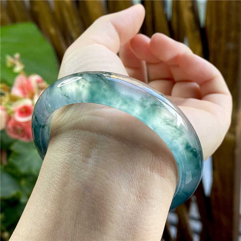 Ice-type jadeite with flower p - Bracelets review and price