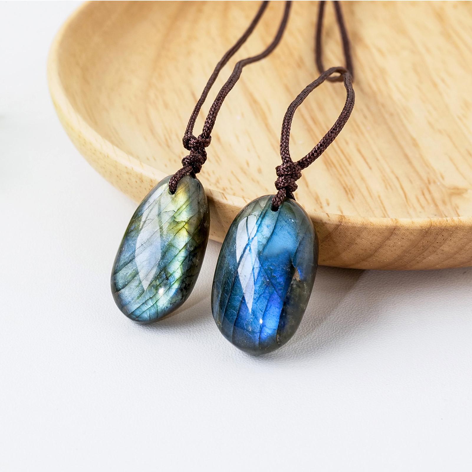 Natural Labradorite Pendant Ne - Crystal Pendant Necklace Natural Stone review and price