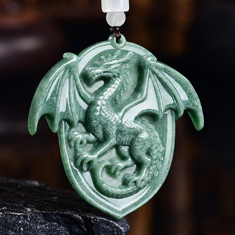 Natural Burmese Jadeite Dragon - Necklaces review and price