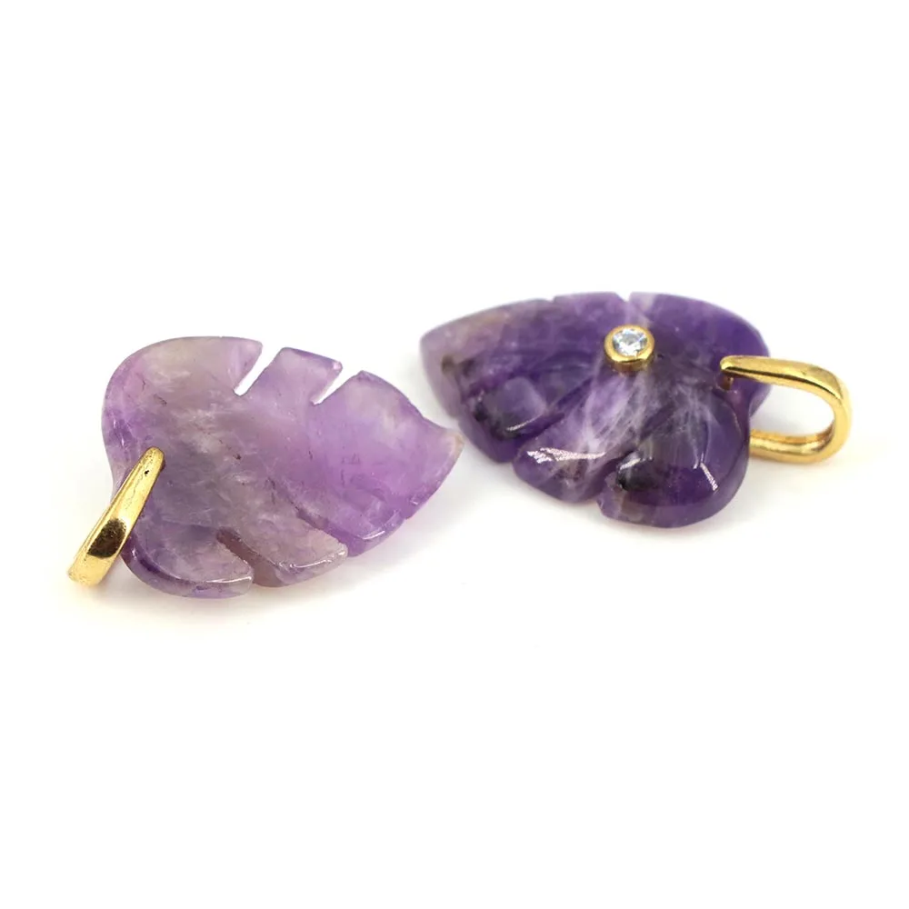 Natural Healing Crystal Leaf P - Crystal Pendant Necklace Natural Stone review and price
