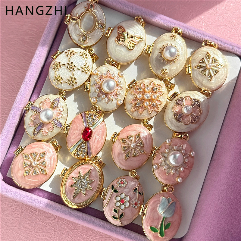 HangZhi Enamel Romantic Pink W - Heart Locket Necklace Photo review and price
